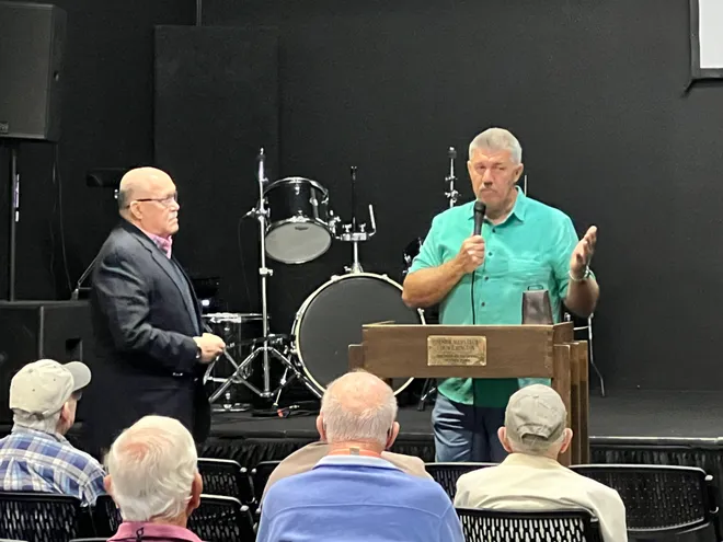 Speaker presenting to the club